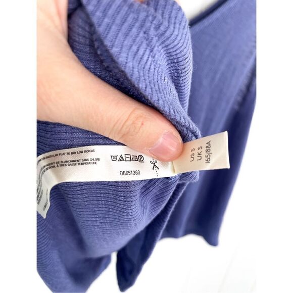 Free People Dani Periwinkle Blue Ribbed Tank Top S - Picture 10 of 12